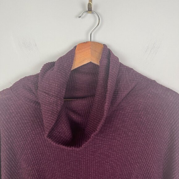 Free People Beach World Traveler Maroon Cowl Neck Sweater Split Back Sz. XS - Picture 3 of 6